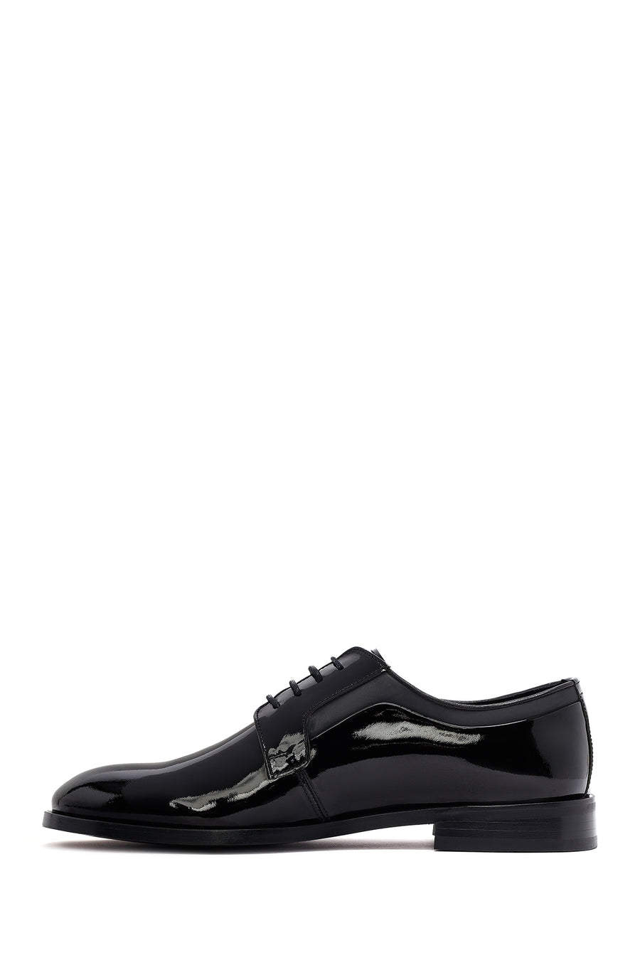 Men's Black Lace-Up Patent Leather Leather Classic Shoes