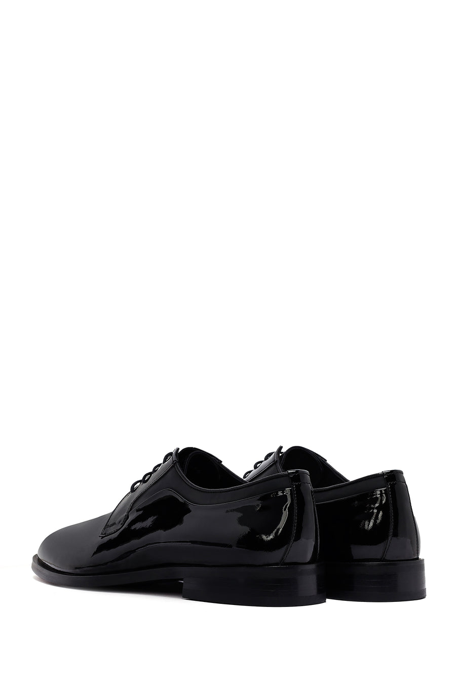 Men's Black Lace-Up Patent Leather Leather Classic Shoes