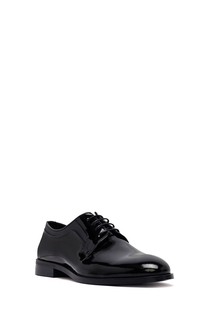 Men's Black Lace-Up Patent Leather Leather Classic Shoes