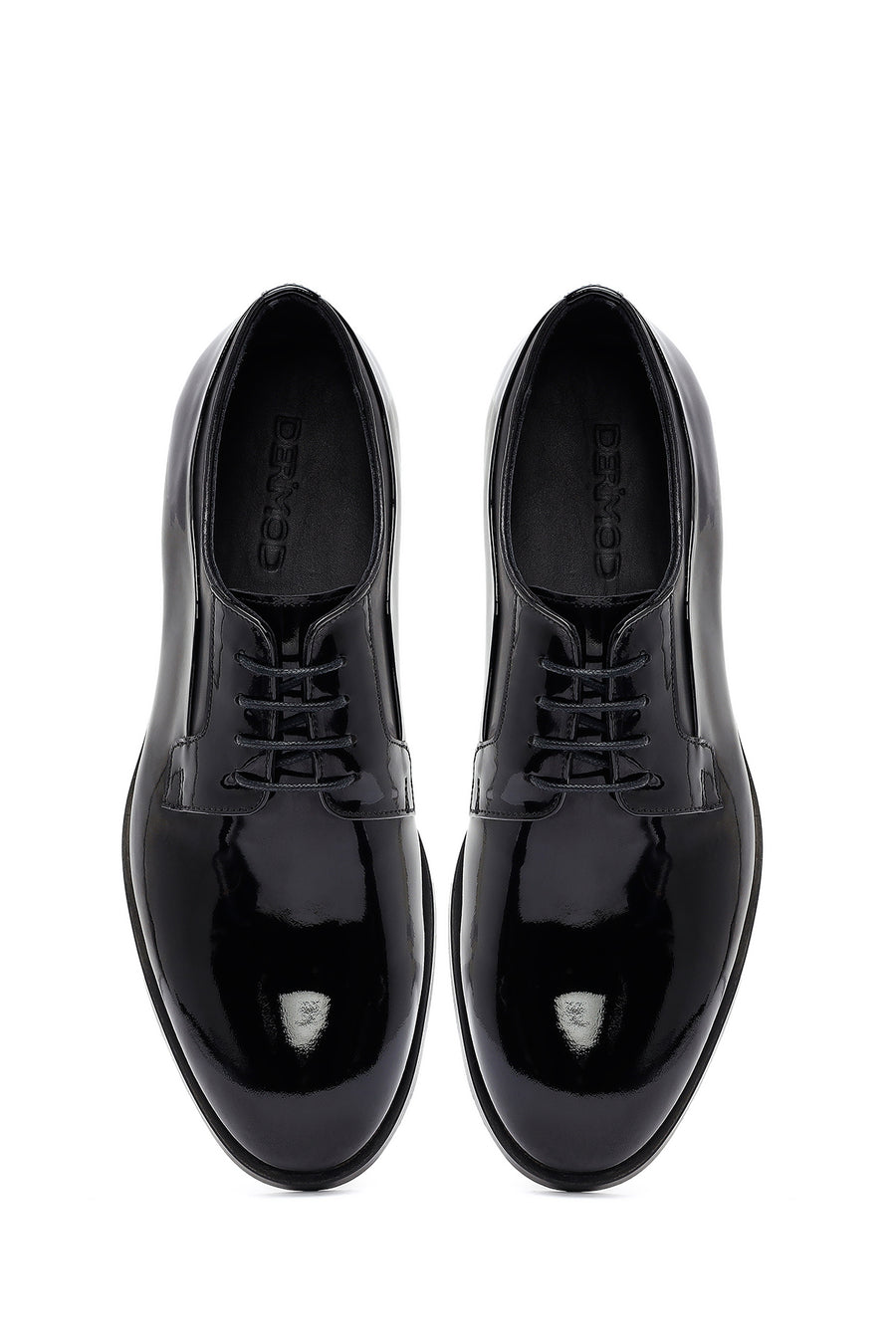 Men's Black Lace-Up Patent Leather Leather Classic Shoes