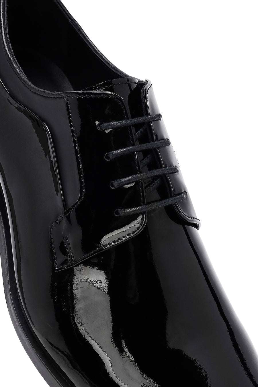 Men's Black Lace-Up Patent Leather Leather Classic Shoes