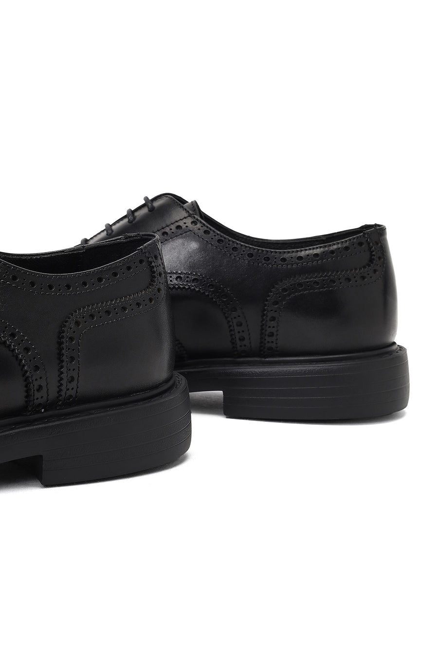 Men's Black Lace-Up Leather Classic Shoe