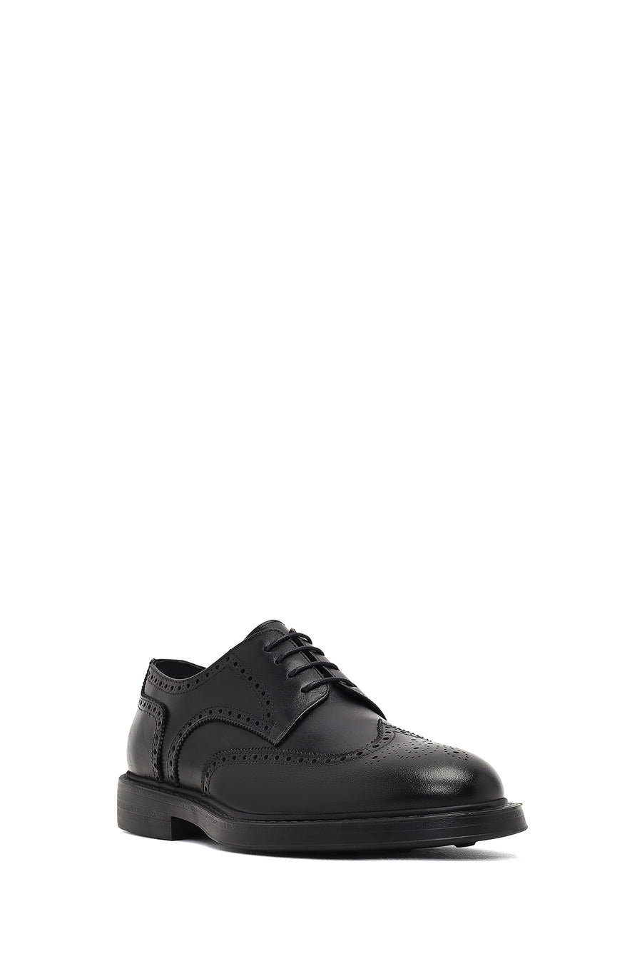 Men's Black Lace-Up Leather Classic Shoe