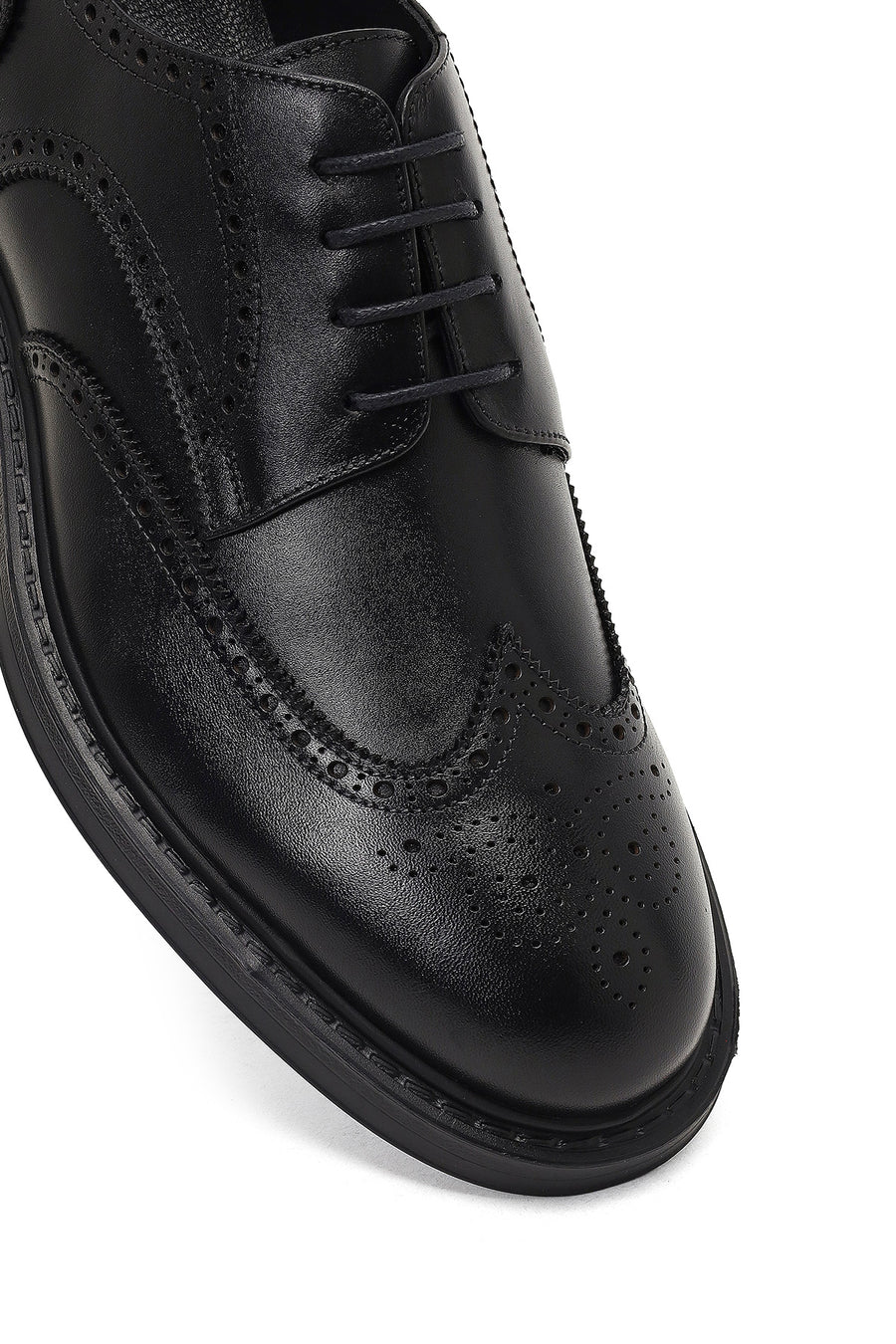 Men's Black Lace-Up Leather Classic Shoe