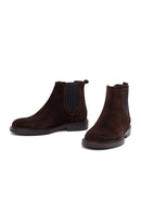 Men's Brown Suede Leather Chelsea Boots | Derimod