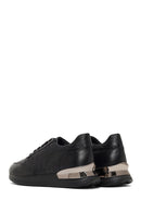 Erkek Siyah Bağcıklı Kalın Tabanlı Deri Sneaker | Derimod