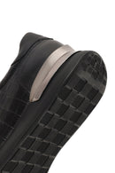 Erkek Siyah Bağcıklı Kalın Tabanlı Deri Sneaker | Derimod