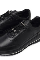 Men's Black Lace-Up Thick-Soled Leather Casual Sneaker | Derimod