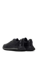 Men's Black Lace-Up Thick-Soled Leather Casual Sneaker | Derimod