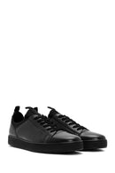 Men's Black Lace-Up Leather Casual Sneakers | Derimod