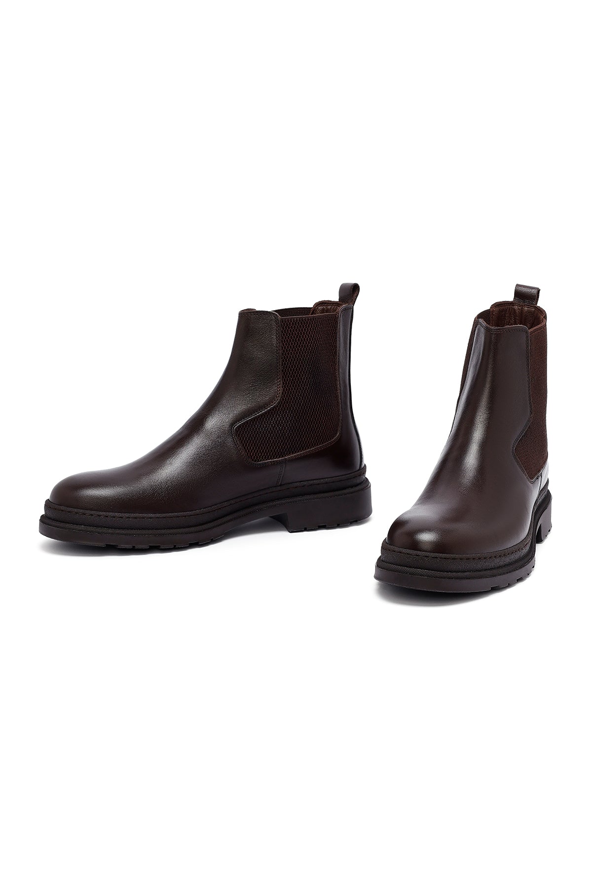 Erkek Kahverengi Deri Chelsea Bot