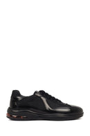 Men's Black Lace-Up Thick-Soled Leather Casual Sneaker | Derimod