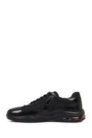 Men's Black Lace-Up Thick-Soled Leather Casual Sneaker | Derimod