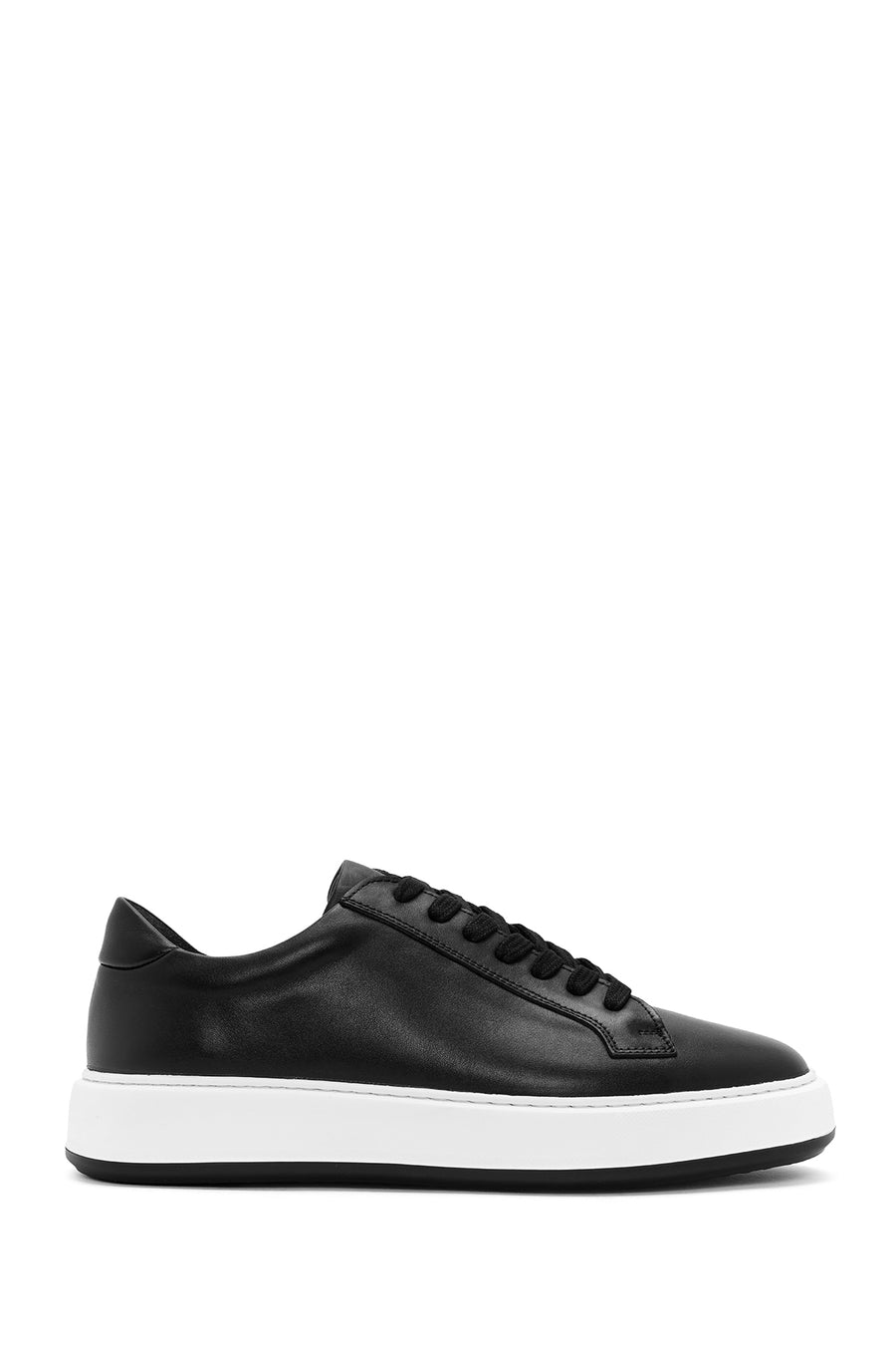 Erkek Siyah Bağcıklı Deri Sneaker 25WFD630718 | Derimod