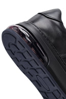 Erkek Siyah Bağcıklı Kalın Tabanlı Deri Sneaker | Derimod
