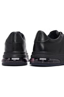 Erkek Siyah Bağcıklı Kalın Tabanlı Deri Sneaker | Derimod