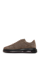 Men's Mink Lace-Up Thick-Soled Suede Leather Sneaker | Derimod