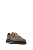 Men's Mink Lace-Up Thick-Soled Suede Leather Sneaker | Derimod