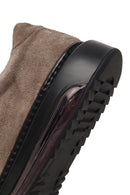 Men's Mink Lace-Up Thick-Soled Suede Leather Sneaker | Derimod