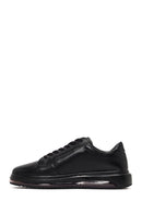 Men's Black Lace-Up Thick-Soled Leather Sneaker | Derimod