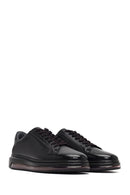 Men's Black Lace-Up Thick-Soled Leather Sneaker | Derimod