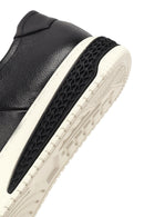 Erkek Siyah Bağcıklı Kalın Tabanlı Deri Sneaker | Derimod