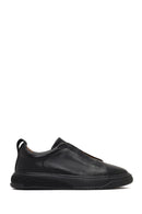 Men's Black Thick-Soled Leather Sneaker | Derimod