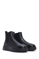 Men's Black Thick Sole Leather Chelsea Boots | Derimod