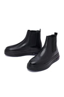 Men's Black Thick Sole Leather Chelsea Boots | Derimod