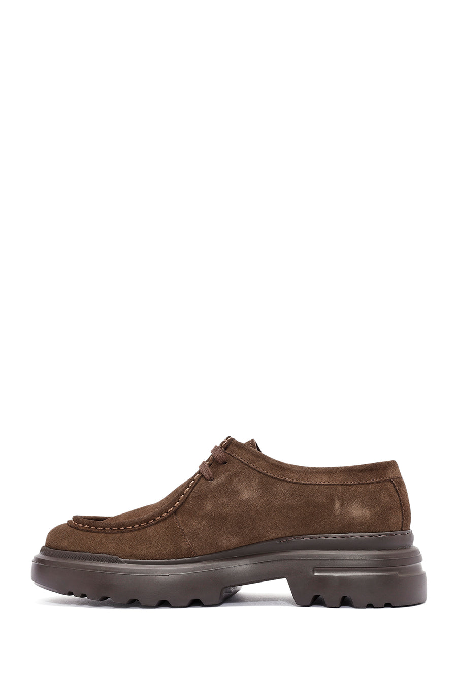Men's Brown Lace-Up Suede Leather Casual Shoes