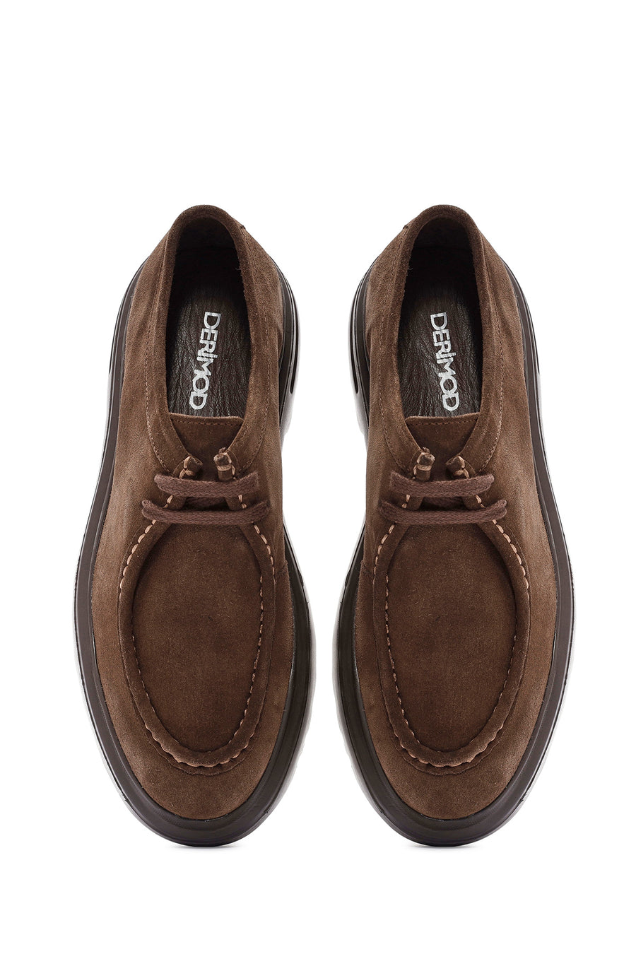 Men's Brown Lace-Up Suede Leather Casual Shoes