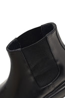 Men's Black Thick-Soled Leather Chelsea Boot | Derimod