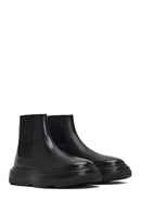 Men's Black Thick-Soled Leather Chelsea Boot | Derimod