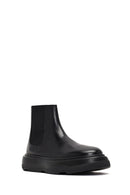 Men's Black Thick-Soled Leather Chelsea Boot | Derimod