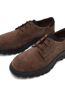 Erkek Kahverengi Bağcıklı Kalın Tabanlı Süet Deri Casual Ayakkabı | Derimod