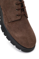 Erkek Kahverengi Bağcıklı Kalın Tabanlı Süet Deri Casual Ayakkabı | Derimod