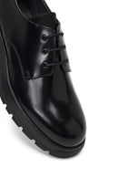 Erkek Siyah Bağcıklı Kalın Tabanlı Deri Casual Ayakkabı | Derimod