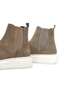 Erkek Bej Kalın Tabanlı Süet Deri Chelsea Bot | Derimod