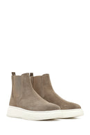 Erkek Bej Kalın Tabanlı Süet Deri Chelsea Bot | Derimod