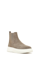 Erkek Bej Kalın Tabanlı Süet Deri Chelsea Bot | Derimod