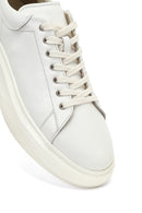 Erkek Beyaz Bağcıklı Kalın Tabanlı Deri Sneaker | Derimod