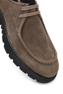 Erkek Vizon Bağcıklı Kalın Tabanlı Süet Deri Casual Ayakkabı | Derimod