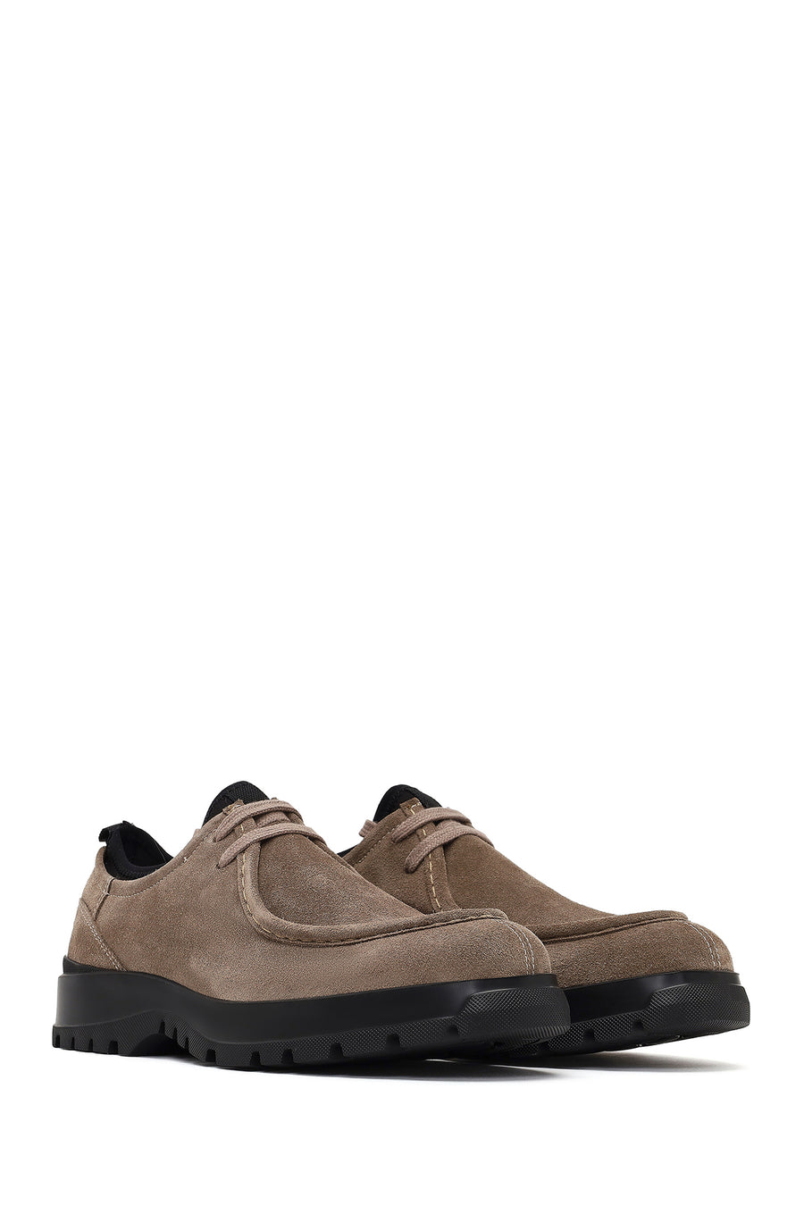 Men's Mink Lace-Up Thick-Soled Suede Leather Casual Shoes