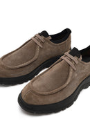 Erkek Vizon Bağcıklı Kalın Tabanlı Süet Deri Casual Ayakkabı | Derimod