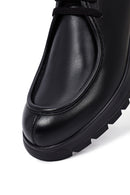 Erkek Siyah Bağcıklı Kalın Tabanlı Deri Casual Ayakkabı | Derimod