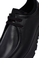 Erkek Siyah Bağcıklı Kalın Tabanlı Deri Casual Ayakkabı | Derimod