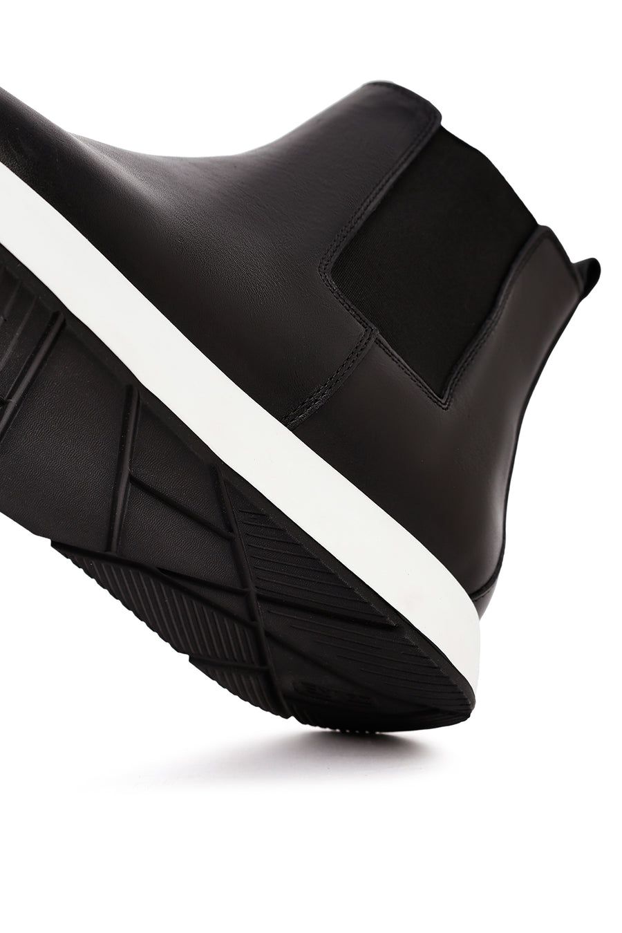 Men's Black Leather Chelsea Sport Boot