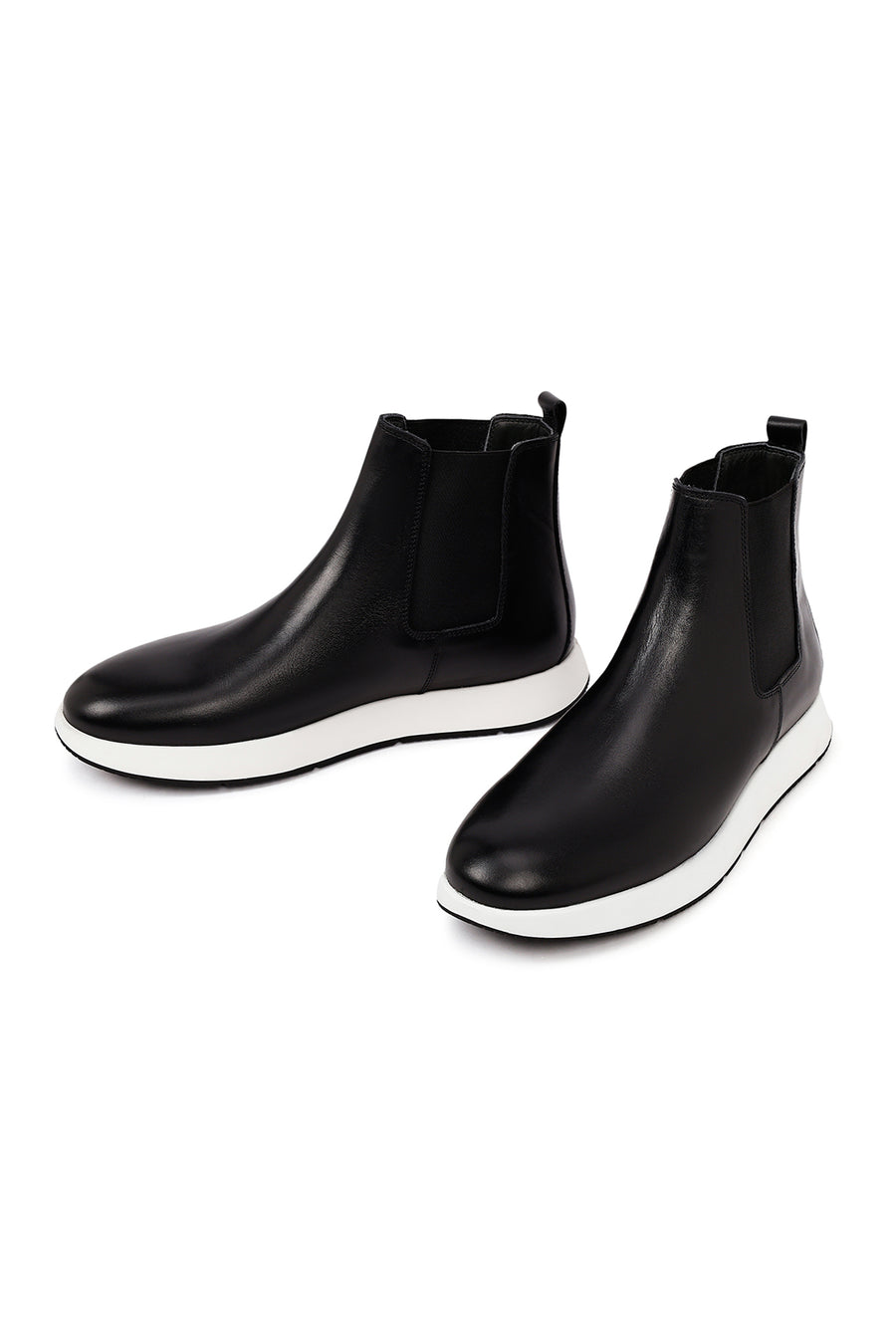 Men's Black Leather Chelsea Sport Boot