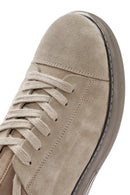 Men's Beige Lace-Up Suede Leather Sneakers | Derimod