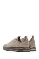 Men's Beige Lace-Up Suede Leather Sneakers | Derimod